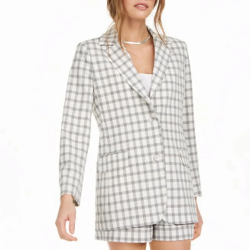 Danielle Bernstein NWT plaid blazer - Picture 2 of 7